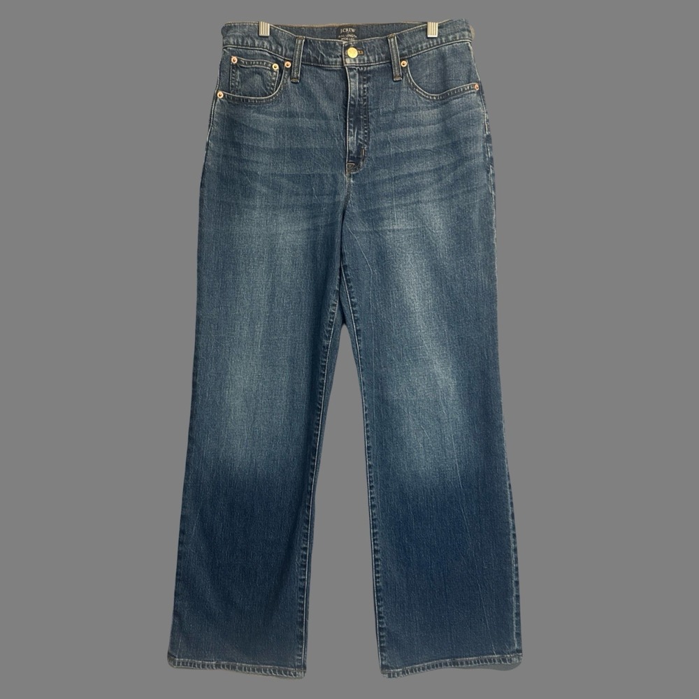 J. Crew Full Length Wide Leg Jeans Womens 30 Blue All Day Stretch Denim BT066